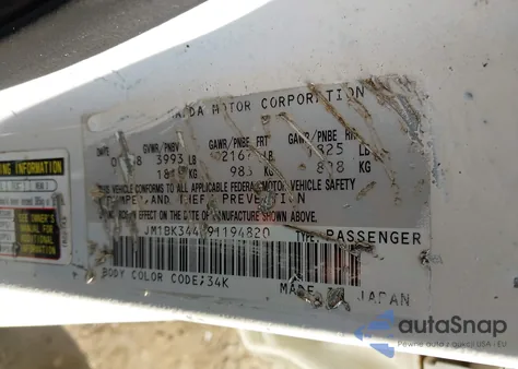 2009 Mazda Mazda3 S Sport from USA, damaged, VIN JM1BK344691194820